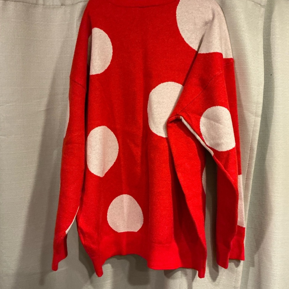 Disney Red and White Polka Dots Minnie Mouse Sweater - Picture 3 of 4